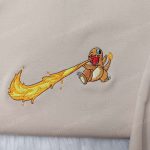 Custom Nike Swoosh Embroidered Sweatshirt Pokemon Charmander Shirt & Hoodie