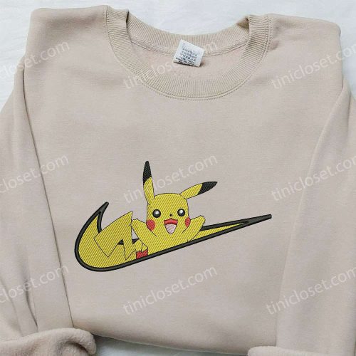 Nike Swoosh x Pikachu Embroidered Sweatshirt: Pokemon Inspired Shirt