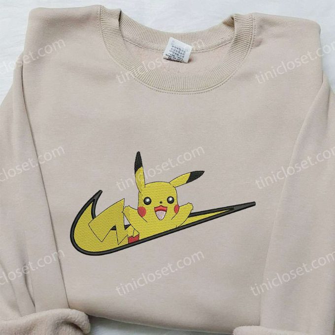 Nike Swoosh x Pikachu Embroidered Sweatshirt: Pokemon Inspired Shirt