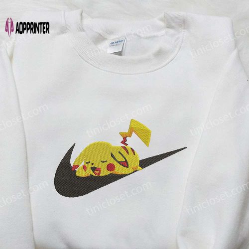 Pikachu x Nike Swoosh Embroidered Sweatshirt – Pokemon & Nike Inspired Shirt