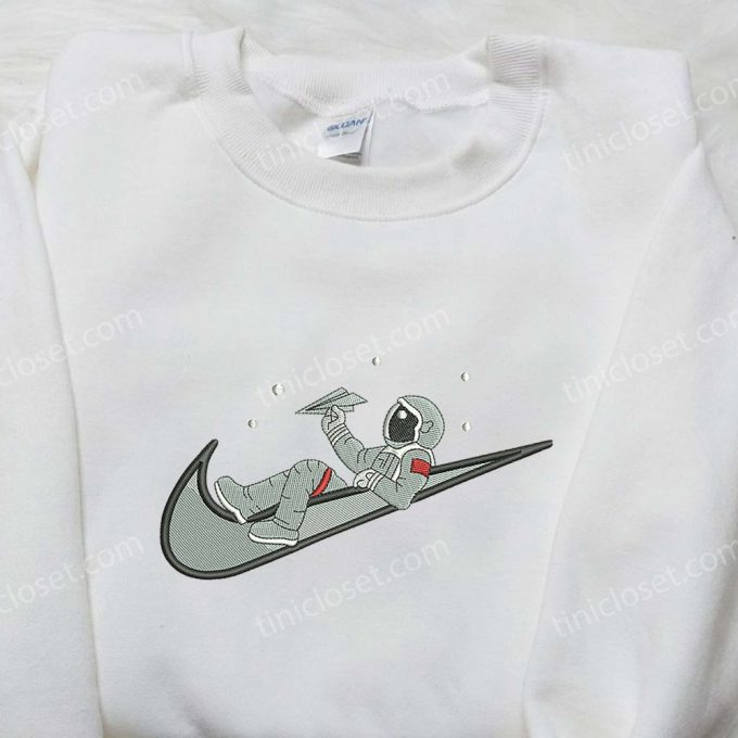 Nike x Astronaut Fly Embroidered Shirt – Unique Nike & Anime Design