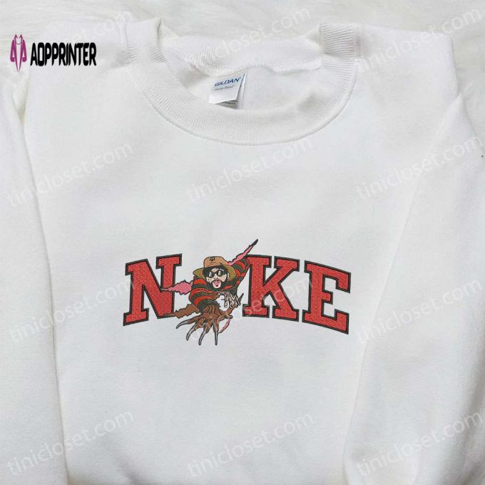 Nike x Bad Bunny Freddy Krueger Embroidered Shirt: Spooky Halloween Lovers Gift