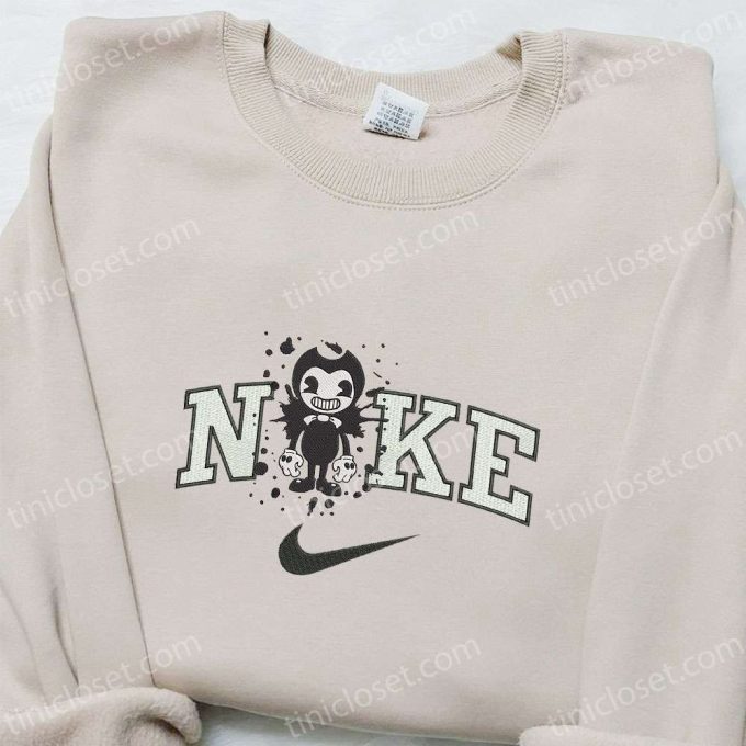 Nike x Bendy and the Ink Machine Embroidered Hoodie & Shirt: Spooky Halloween Clothing