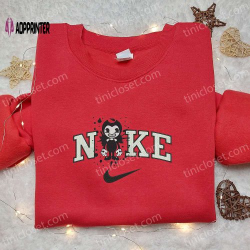 Nike x Baby Clown Pennywise Embroidered Hoodie – Funny Halloween Sweatshirt & T-shirt: Spooky Nike Inspired Embroidery