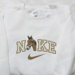 Custom Nike x Brown Horse Embroidered Shirt – Animal Design for Trendy Style