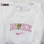 Nike x Bubbles Cartoon Embroidered Sweatshirt Powerpuff Girls Inspired Shirt Nike Embroidered T-shirt