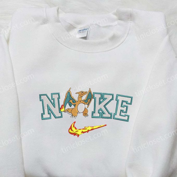 Exclusive Nike x Charizard Embroidered Shirt: Customizable Pokemon Design