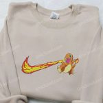 Custom Nike x Charmander Embroidered Shirt – Pokemon Design