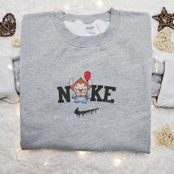 Nike x Chibi Pennywise Stitch Shirt & Disney Halloween Hoodie: Perfect Gifts for Halloween Lovers