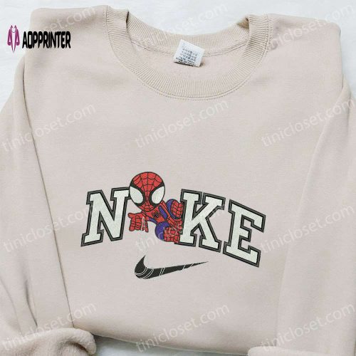 Nike x Chibi Spider-Man Movie Embroidered Hoodie & Marvel T-Shirt: Custom Nike Gear