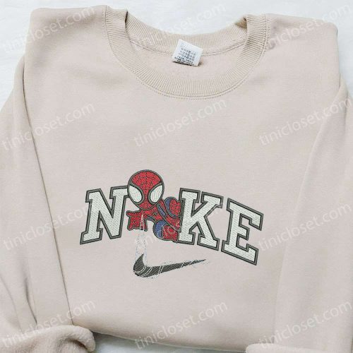 Nike x Chibi Spider-Man Movie Embroidered Sweatshirt Marvel Cinematic Universe Hoodie Custom Nike Tee