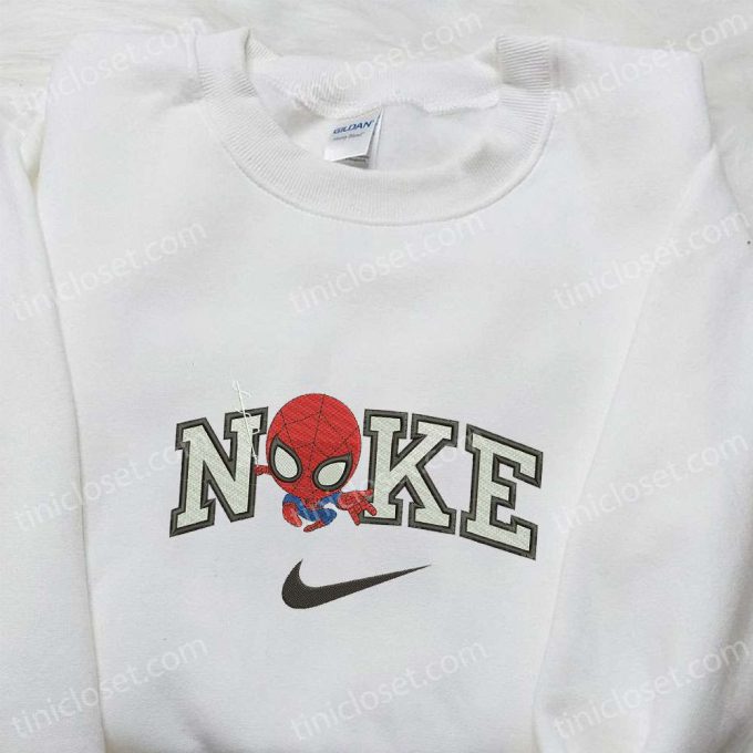 Nike x Chibi Spider-Man Embroidered Sweatshirt Marvel Comic Hoodie & Custom T-shirt