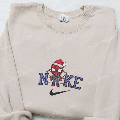 Nike x Chibi Spider-Man Santa Claus Shirt & Hoodie: Festive Family Christmas Gifts