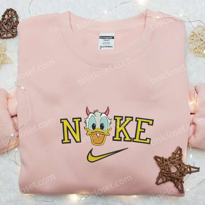 Nike x Devil Donald Duck Embroidered Sweatshirt – Disney Halloween Hoodie Adorable Shirt