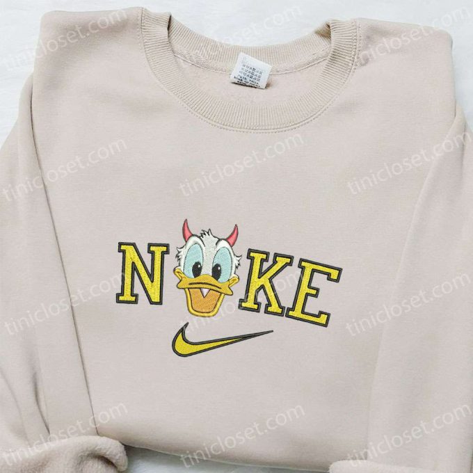 Nike x Devil Donald Duck Embroidered Sweatshirt – Disney Halloween Hoodie Adorable Shirt