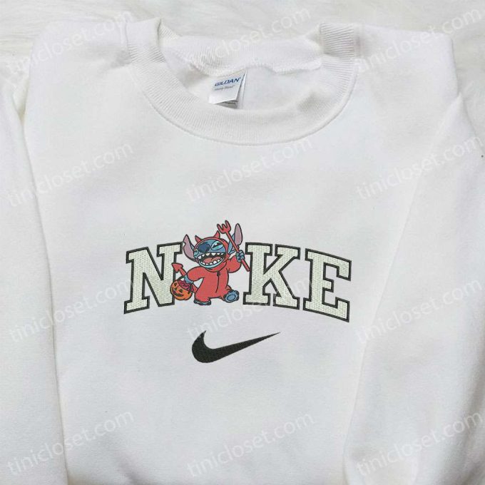 Nike x Devil Stitch Embroidered Sweatshirt Disney Halloween Hoodie Adorable Halloween Shirt