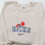 Nike x Funny Pennywise Stitch Balloon Shirt: Disney Halloween Embroidered Hoodie & Sweatshirt