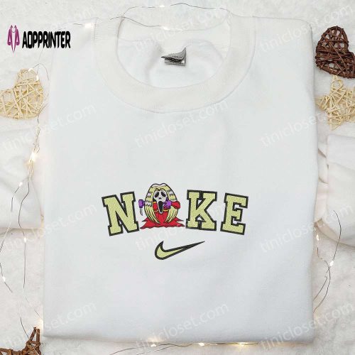 Nike x Halloween Gnome Bats Embroidered Shirt: Spooky Nike Inspired Halloween Shirt