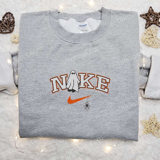 Nike x Ghost Halloween Embroidered Sweatshirt & Hoodie: Spooky Nike Inspired T-shirt