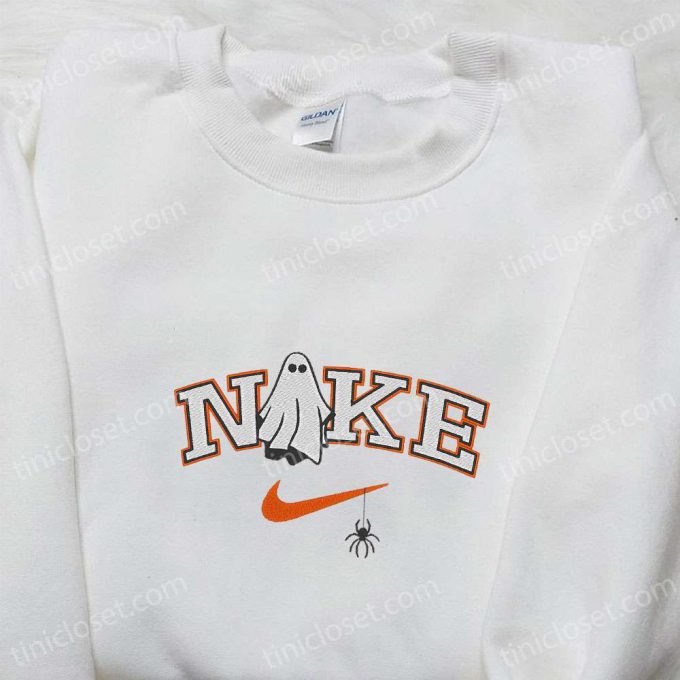 Nike x Ghost Halloween Embroidered Sweatshirt & Hoodie: Spooky Nike Inspired T-shirt