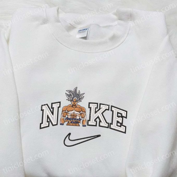 Dragon Ball Nike x Goku Ultra Instinct Embroidered Shirt & Hoodie: Custom Anime Apparel