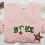 Nike x Grinch Hand Embroidered Sweatshirt Disney Embroidered Shirt Nike Inspired T-shirt