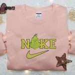 Nike x Grinch Head Embroidered Shirt – Custom Holiday Apparel for Nike Fans