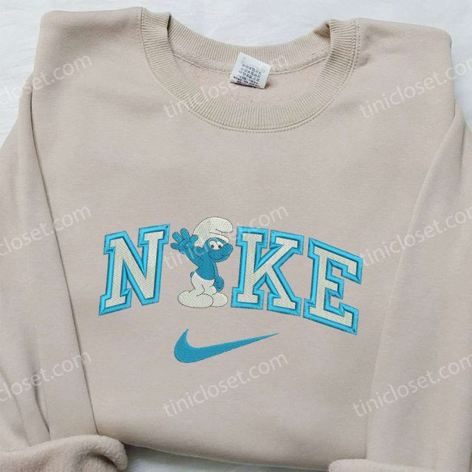 Nike x Grouchy Smurf Embroidered Sweatshirt: Smurf Shirt Nike Inspired