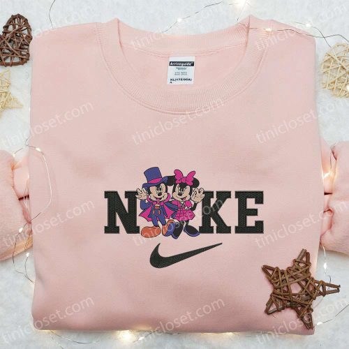 Spooky Style: Nike x Halloween Mickey Minnie Embroidered Shirt Cute Sweatshirt & Custom Hoodie