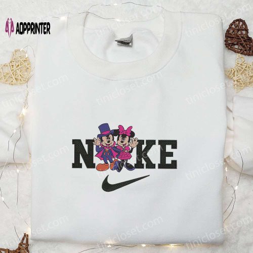 Spooky Style: Nike x Halloween Mickey Minnie Embroidered Shirt Cute Sweatshirt & Custom Hoodie