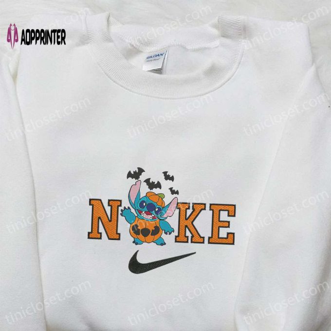 Spooky Nike x Halloween Pumpkin Embroidered Hoodie: Disney Characters Sweatshirt & Custom Nike Shirt