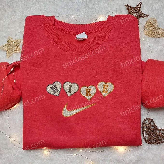 Custom Nike x Heart Embroidered Sweatshirt: Best Valentine s Day Gift Ideas