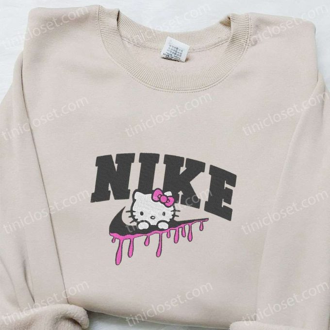 Nike x Hello Kitty Cartoon Embroidered Shirt: Best Nike Inspired T-shirt Perfect Family Gift