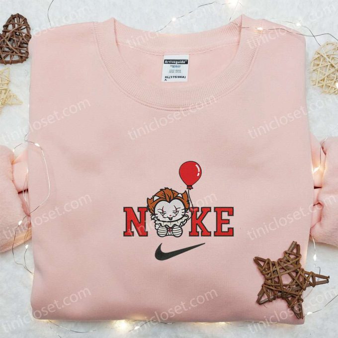 Nike x Hello Kitty Pennywise Embroidered Shirt – Spooky Spirit Halloween T-Shirt & Funny Hoodie