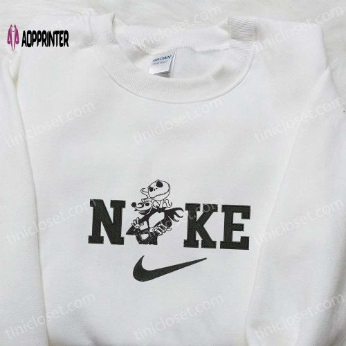 Nike x Jack Skellington Hoodie: Nightmare Before Christmas Embroidered Sweatshirt & Custom T-Shirt