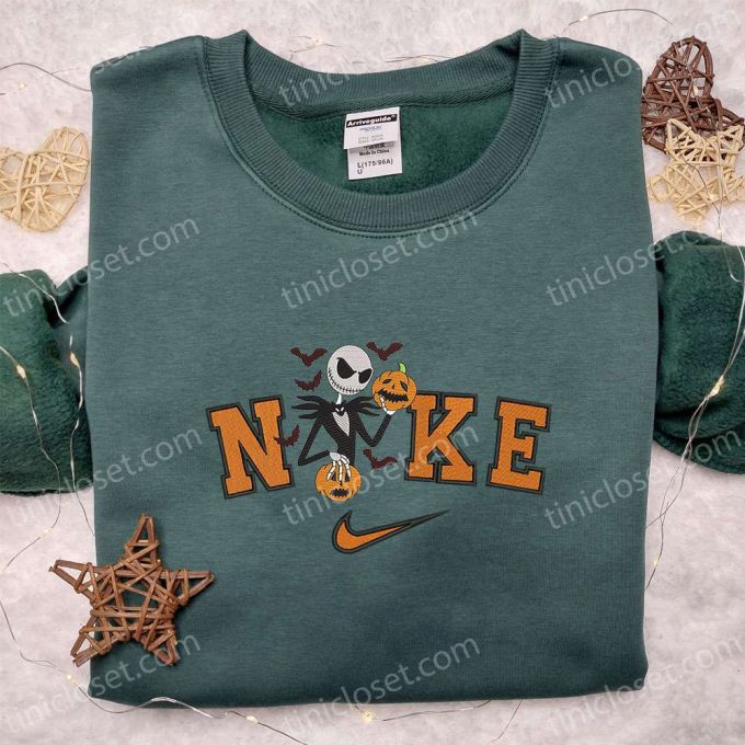 Nike x Jack Skellington Pumpkin Halloween Embroidered Hoodie & T-shirt: The Nightmare Before Christmas Inspired Apparel