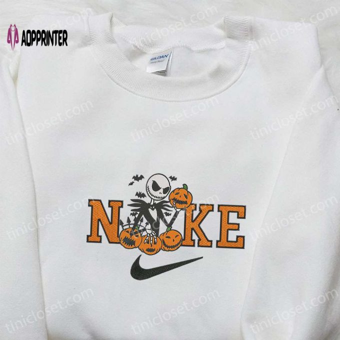 Nike x Jack Skellington Hoodie: Nightmare Before Christmas Embroidered Sweatshirt & Custom T-shirt