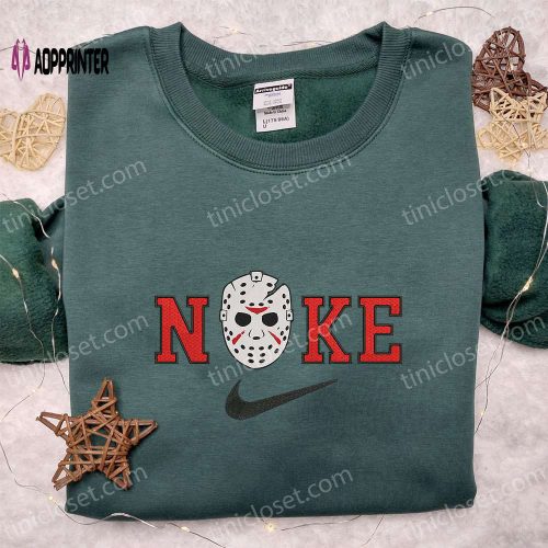 Nike x Jason Voorhees Stitch Killer Sweatshirt Horror Movie Characters Hoodie Nike Inspired T-shirt