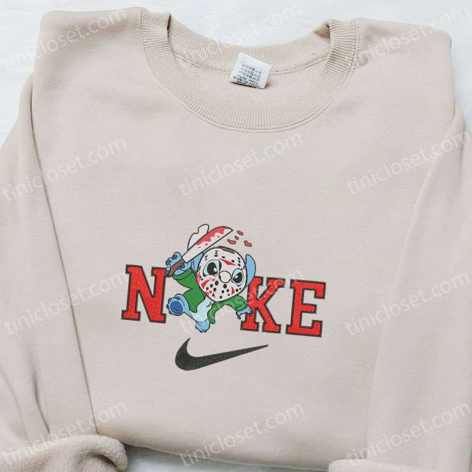 Nike x Jason Voorhees Stitch Killer Sweatshirt Horror Movie Characters Hoodie Nike Inspired T-shirt