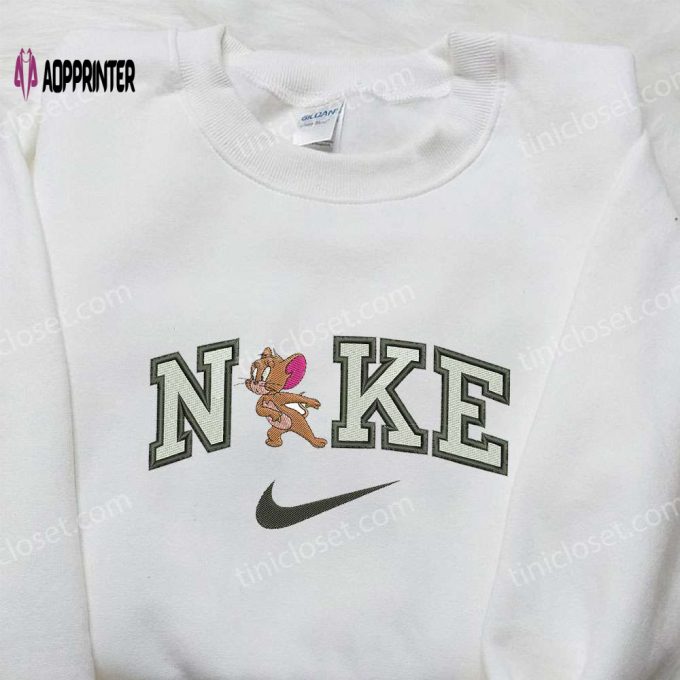 Nike x Jerry Embroidered Shirt – Cartoon & Nike Inspired Stylish Design