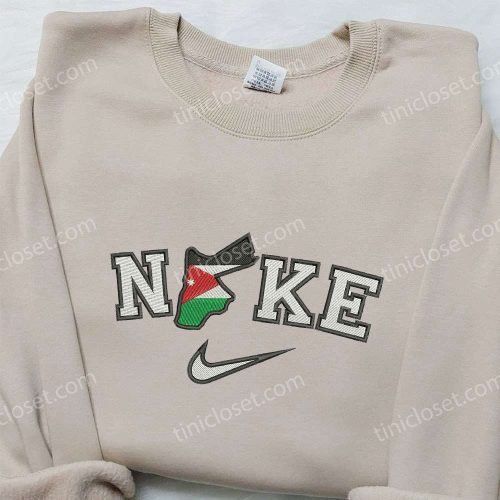 Nike x Jordania Map Embroidered Shirt: Unique Nike-Inspired National Day Gift