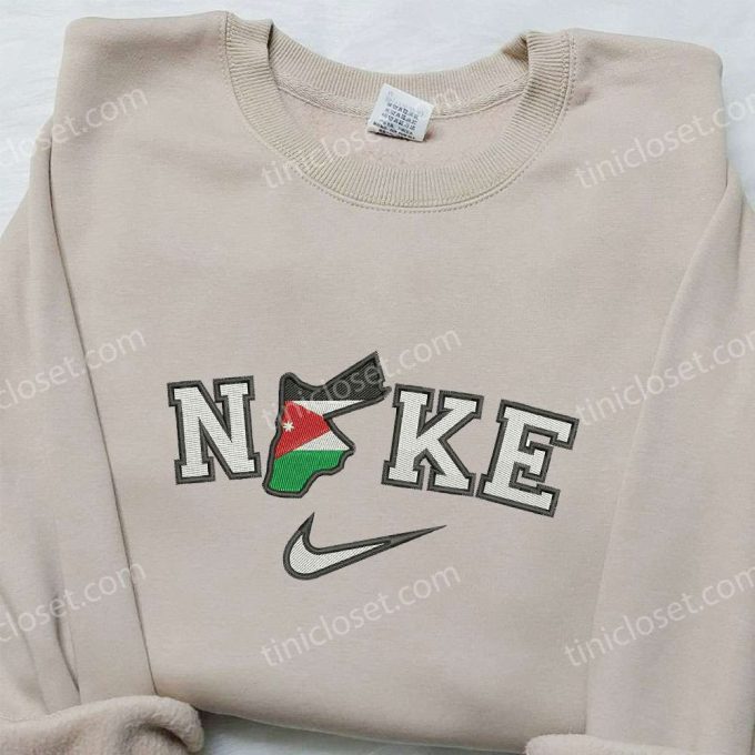 Nike x Jordania Map Embroidered Shirt: Unique Nike-Inspired National Day Gift