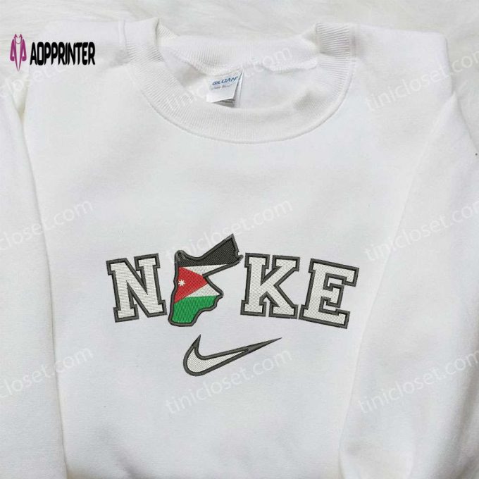 Nike x Jordania Map Embroidered Shirt: Unique Nike-Inspired National Day Gift