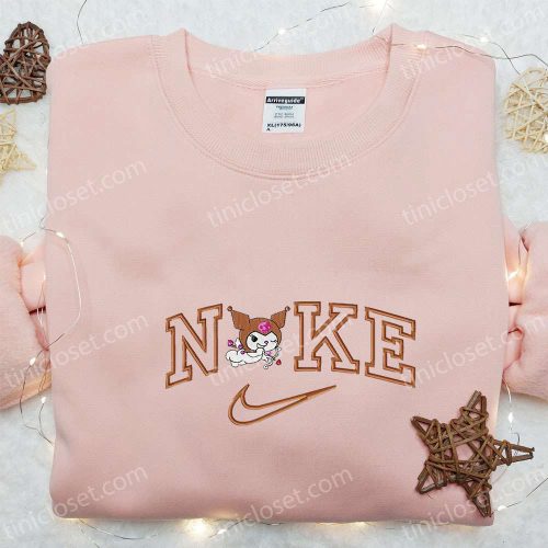 Nike x Kuromi Cupid Sweatshirt & Hello Kitty Cartoon Shirt: Perfect Gift with Embroidered Designs