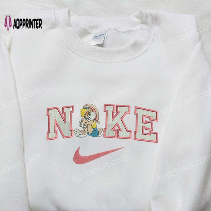 Stylish Nike x Lola Bunny Embroidered Shirt: Custom Cartoon Tee