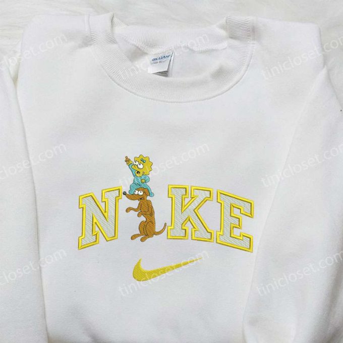 Stylish Nike x Maggy and Dog Embroidered Shirt The Simpsons & Cartoon Design