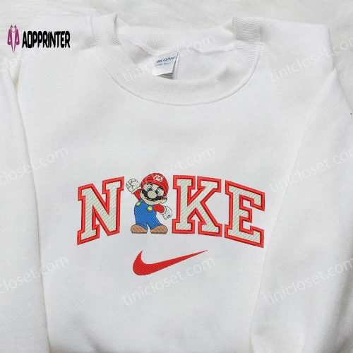 Nintendo x Nike Embroidered Apparel: Mario Sweatshirt Games-Inspired Hoodie Custom T-shirt