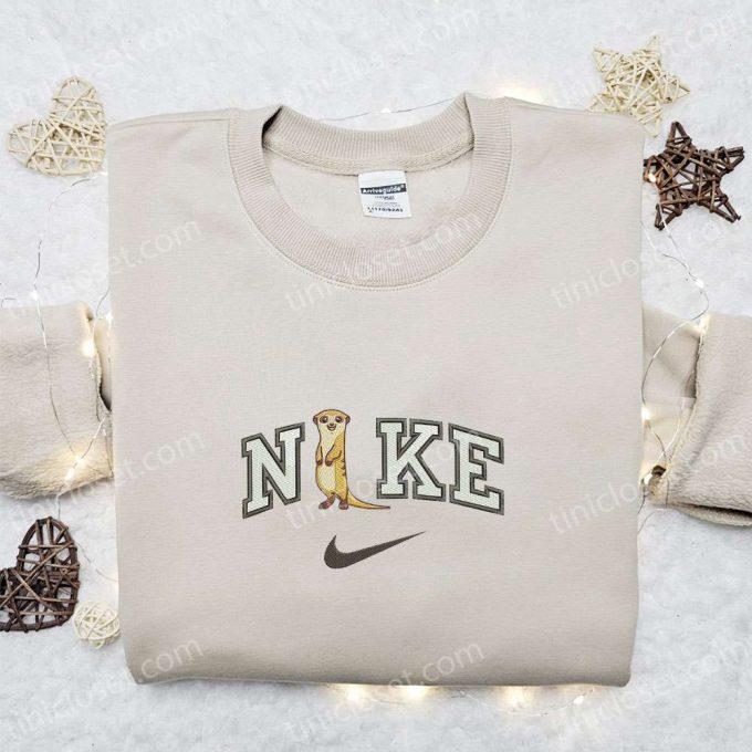 Nike x Meerkat Embroidered Sweatshirt: Animal Embroidered Shirt – Perfect Gift Idea!