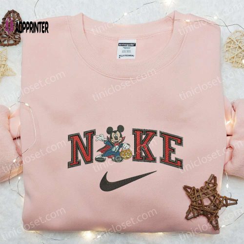 Nike x Mickey Mouse Dracula Embroidered Hoodie: Best Halloween Gift Idea Nike Inspired Shirt