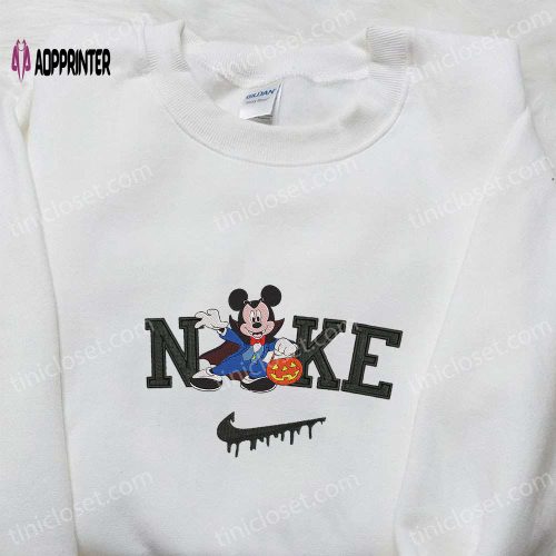 Nike x Minnie Mouse & Pumpkin Embroidered Hoodie – Disney Characters Sweatshirt Perfect Family Gifts